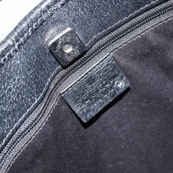 GUCCI GG Canvas Shoulder Bag Black Silver Auth - Picture 10 of 16